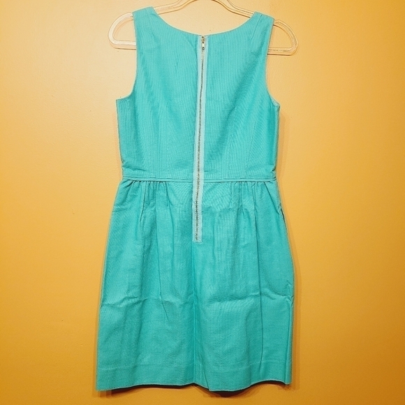 J. Crew Factory | Women's Kelly Green Sleeveless Pleated Shift Dress (Size 6) - Picture 12 of 13